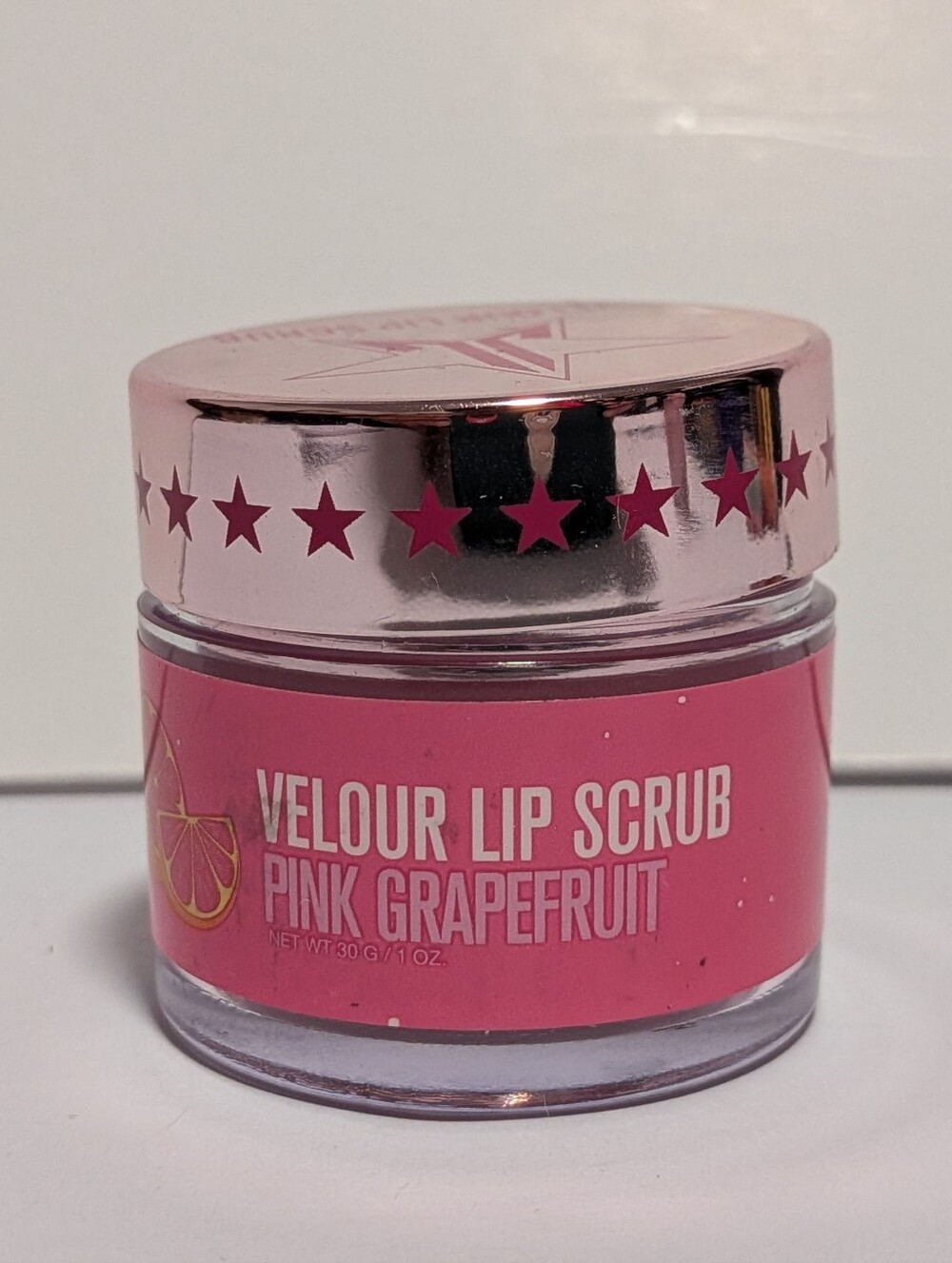 Jeffree Star Cosmetics Velour Lip Scrub in the flavor Pink Grapefruit.
